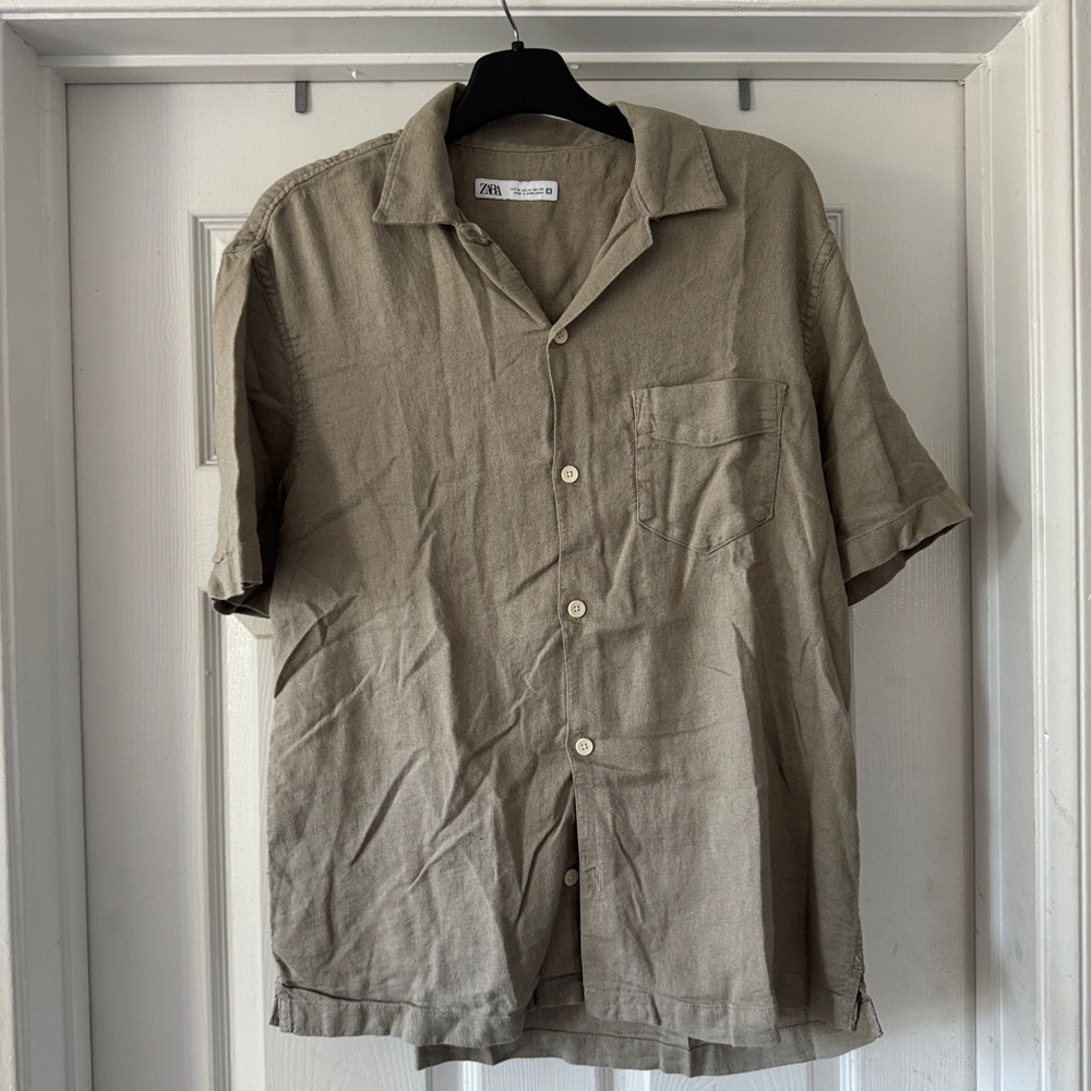 Zara Men's Linen Button Down Shirt